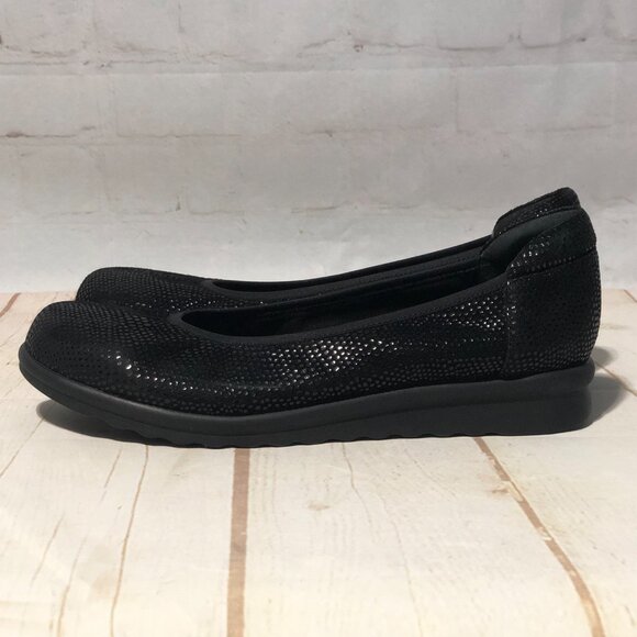 VANELi SPORT WOMEN'S SUEDE SHIMMERY BLACK PATTERN SLIP ON SHOES COMFORT SIZE 7.5 - Picture 4 of 13